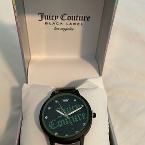 NIB | Juicy‎ Couture Black Label Watch 1371GNLE Green Animal Print Band Watch